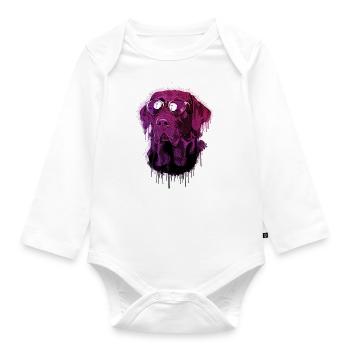 Labrador mit Sonnenbrille - Baby Bio-Langarm-Body - Weiß - Vorne