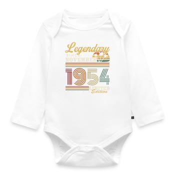 Legendary since November 1954 Vintage Birthday - Organic Longsleeve Baby Bodysuit - white - Front