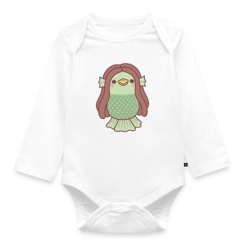 Niedlicher japanischer Yokai Amabie - Baby Bio-Langarm-Body - Weiß - Vorne