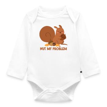 Nut My Problem Eichhörnchen - Baby Bio-Langarm-Body - Weiß - Vorne