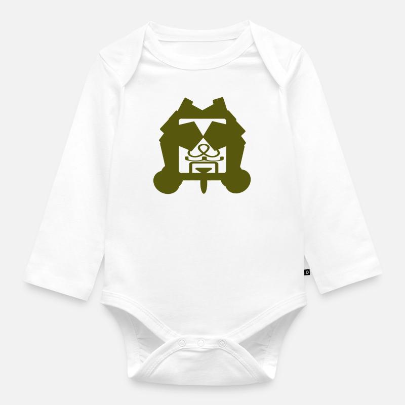 Mr. Dot - Organic Longsleeve Baby Bodysuit - white