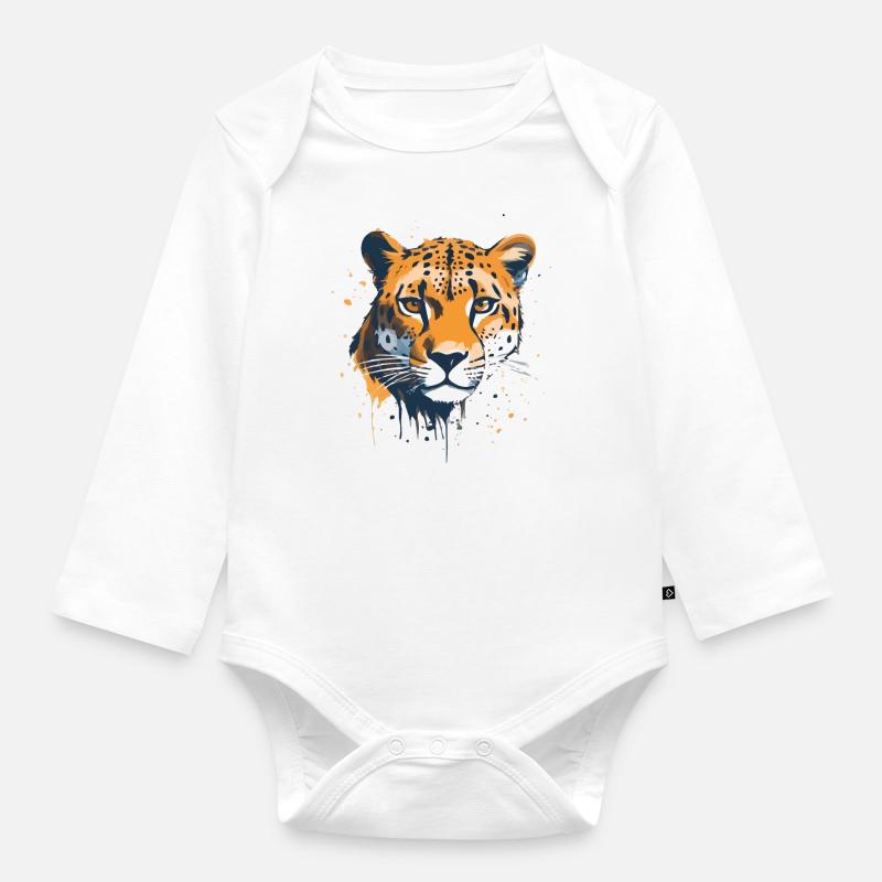 Guépard Gepard - Body Bébé bio manches longues - blanc
