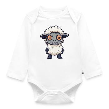 Schaf Halloween Zombie - Baby Bio-Langarm-Body - Weiß - Vorne