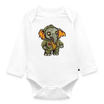 Mammut Halloween Zombie - Baby Bio-Langarm-Body - Weiß - Vorne