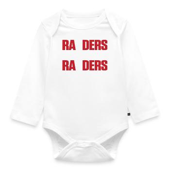 Randers Denmark Flag - Organic Longsleeve Baby Bodysuit - white - Front