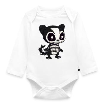 Skunk Halloween Zombie - Organic Longsleeve Baby Bodysuit - white - Front