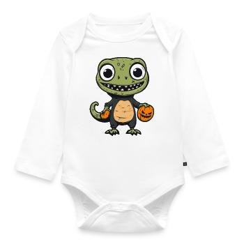 Echse Halloween Zombie - Baby Bio-Langarm-Body - Weiß - Vorne