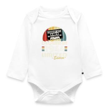 Legendary since December 1944 vintage birthday - Organic Longsleeve Baby Bodysuit - white - Front
