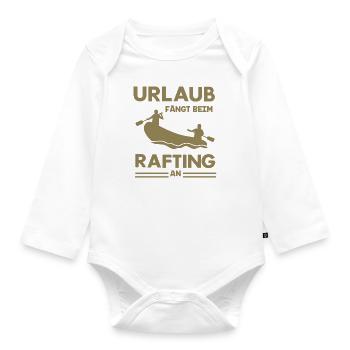 Rafting Abenteuer Schlauchboot Wassererlebnis - Baby Bio-Langarm-Body - Weiß - Vorne