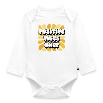 Ondes positives Uniquement des affirmations positives Soleil - Body Bébé bio manches longues - blanc - Devant