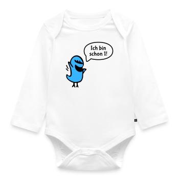 Ich bin schon eins - Baby Bio-Langarm-Body - Weiß - Vorne