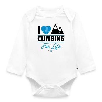 Ich liebe Klettern – Fürs Leben gemacht - Baby Bio-Langarm-Body - Weiß - Vorne