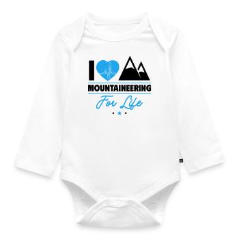 I Love Mountaineering – Made for Life - Organic Longsleeve Baby Bodysuit - white - Front