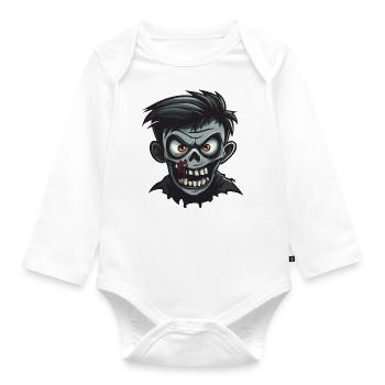 Zombie Halloween Comic - Baby Bio-Langarm-Body - Weiß - Vorne