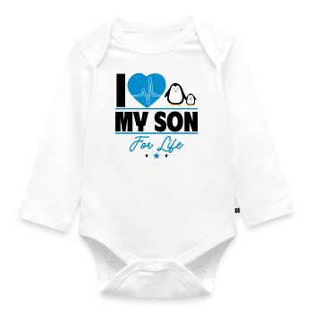 Ich liebe meinen Sohn – Für Eltern mit Humor - Baby Bio-Langarm-Body - Weiß - Vorne