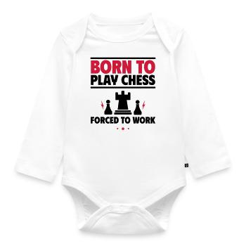 Né pour jouer aux échecs - Body Bébé bio manches longues - blanc - Devant
