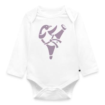Pingouin Karaté Arts Martiaux Arts Martiaux Silhouette - Body Bébé bio manches longues - blanc - Devant