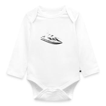 Mein Boot meine Regeln Motorboot - Baby Bio-Langarm-Body - Weiß - Vorne