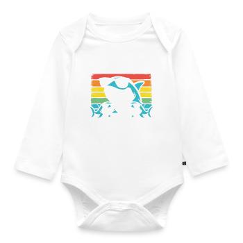Fier papa de deux Jawsome Kids Famille requin Jeu de mots - Body Bébé bio manches longues - blanc - Devant