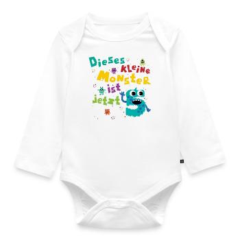 Dieses kleine Monster ist jetzt 5 Kindergeburtstag - Baby Bio-Langarm-Body - Weiß - Vorne