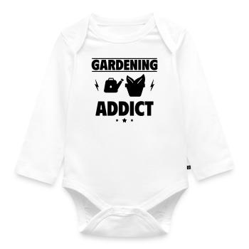 Accro au jardin - Body Bébé bio manches longues - blanc - Devant