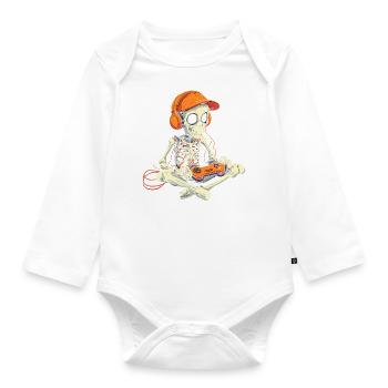 Squelette Halloween Gamer Gaming Garçon Enfants Garçon - Body Bébé bio manches longues - blanc - Devant