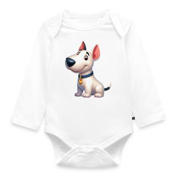 bull terrier - Organic Longsleeve Baby Bodysuit - white - Front