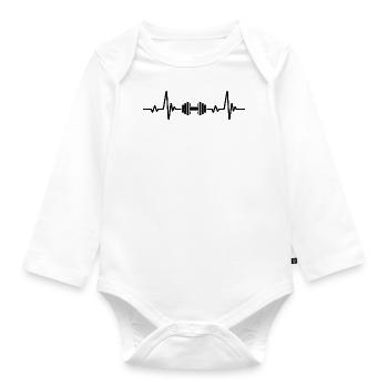 Gewichtheben Herzschlag - Baby Bio-Langarm-Body - Weiß - Vorne