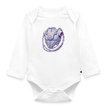 Futuristic Chest Device Graphic Tee - Organic Longsleeve Baby Bodysuit - white - Front