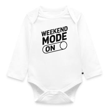 Weekend Mode On - Organic Longsleeve Baby Bodysuit - white - Front