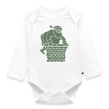 Silhouette du Père Noël Minimaliste - Body Bébé bio manches longues - blanc - Devant