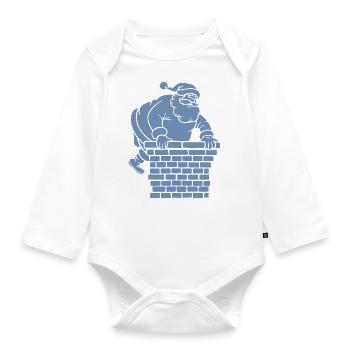 Silhouette du Père Noël Minimaliste - Body Bébé bio manches longues - blanc - Devant