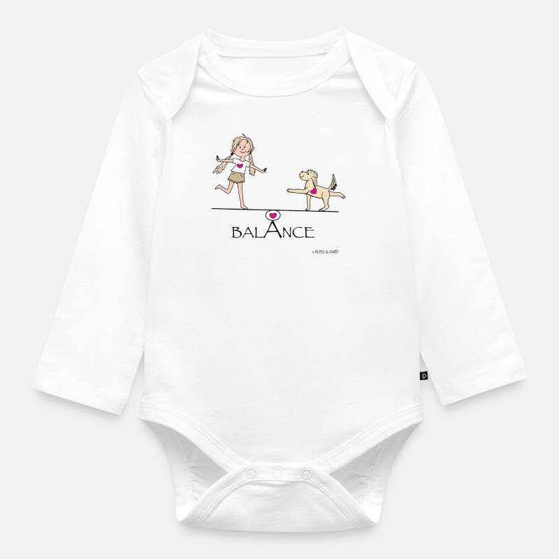 Félicité et Patte - Équilibre - Body Bébé bio manches longues - blanc