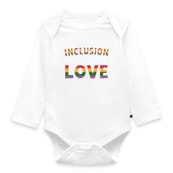 Inklusion ist meine Liebe Sprachlehrerin - Baby Bio-Langarm-Body - Weiß - Vorne