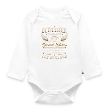 Oldtimer Baujahr Jahrgang 2007 Geburtstag Geschenk - Baby Bio-Langarm-Body - Weiß - Vorne