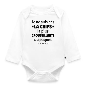 Pas la chips la plus craquante du paquet - Body Bébé bio manches longues - blanc - Devant