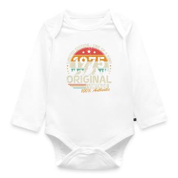 Original 1975 Vintage Rétro Cadeau d’anniversaire - Body Bébé bio manches longues - blanc - Devant