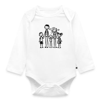 Family of Five - Baby Bio-Langarm-Body - Weiß - Vorne