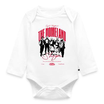 The Homeland – Unity and Strength of the Albanians - Organic Longsleeve Baby Bodysuit - white - Front