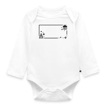 Décor de Noël - Body Bébé bio manches longues - blanc - Devant