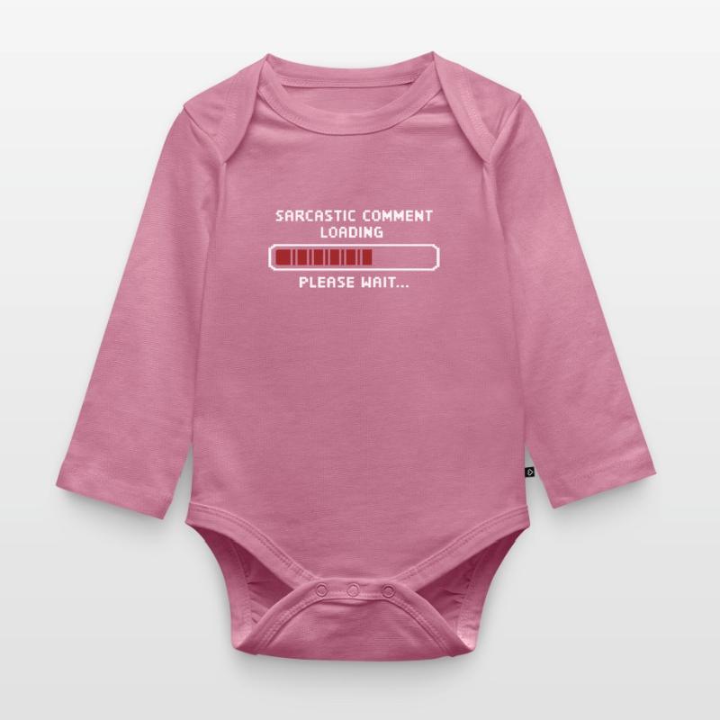Sarcastic comment loading please wait Programmer Organic Longsleeve Baby Bodysuit