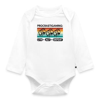 Gamer Procrastigaming CTR Alt Defeat Gaming - Organic Longsleeve Baby Bodysuit - white - Front