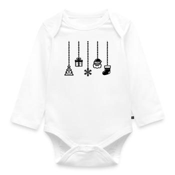 Décoration suspendue Décoration de Noël - Body Bébé bio manches longues - blanc - Devant