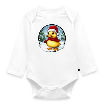 Noël des canetons - Body Bébé bio manches longues - blanc - Devant