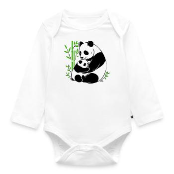 Tendresse de Panda - Body Bébé bio manches longues - blanc - Devant