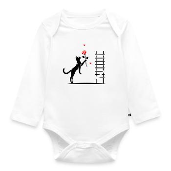 Cats - Romeo and Juliet - Organic Longsleeve Baby Bodysuit - white - Front