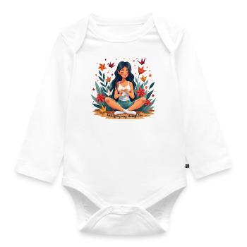 Folding my way through life - Origami falten - Baby Bio-Langarm-Body - Weiß - Vorne