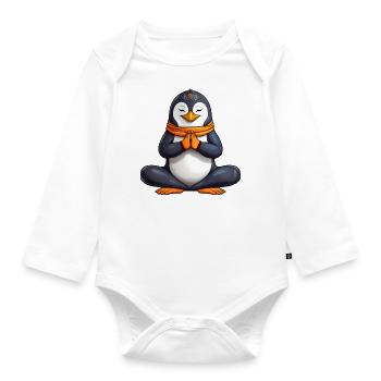 Yogi Penguin - Organic Longsleeve Baby Bodysuit - white - Front