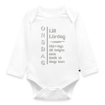 Wednesday - Lill Saturday – ein Mittwochsklassiker - Baby Bio-Langarm-Body - Weiß - Vorne