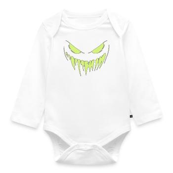 visage pour halloween, visage terrifiant, fête - Body Bébé bio manches longues - blanc - Devant